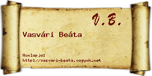 Vasvári Beáta névjegykártya