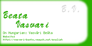 beata vasvari business card